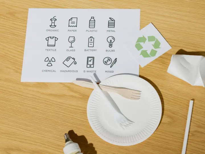 Vajilla desechable biodegradable de pulpa de papel con cubiertos de madera